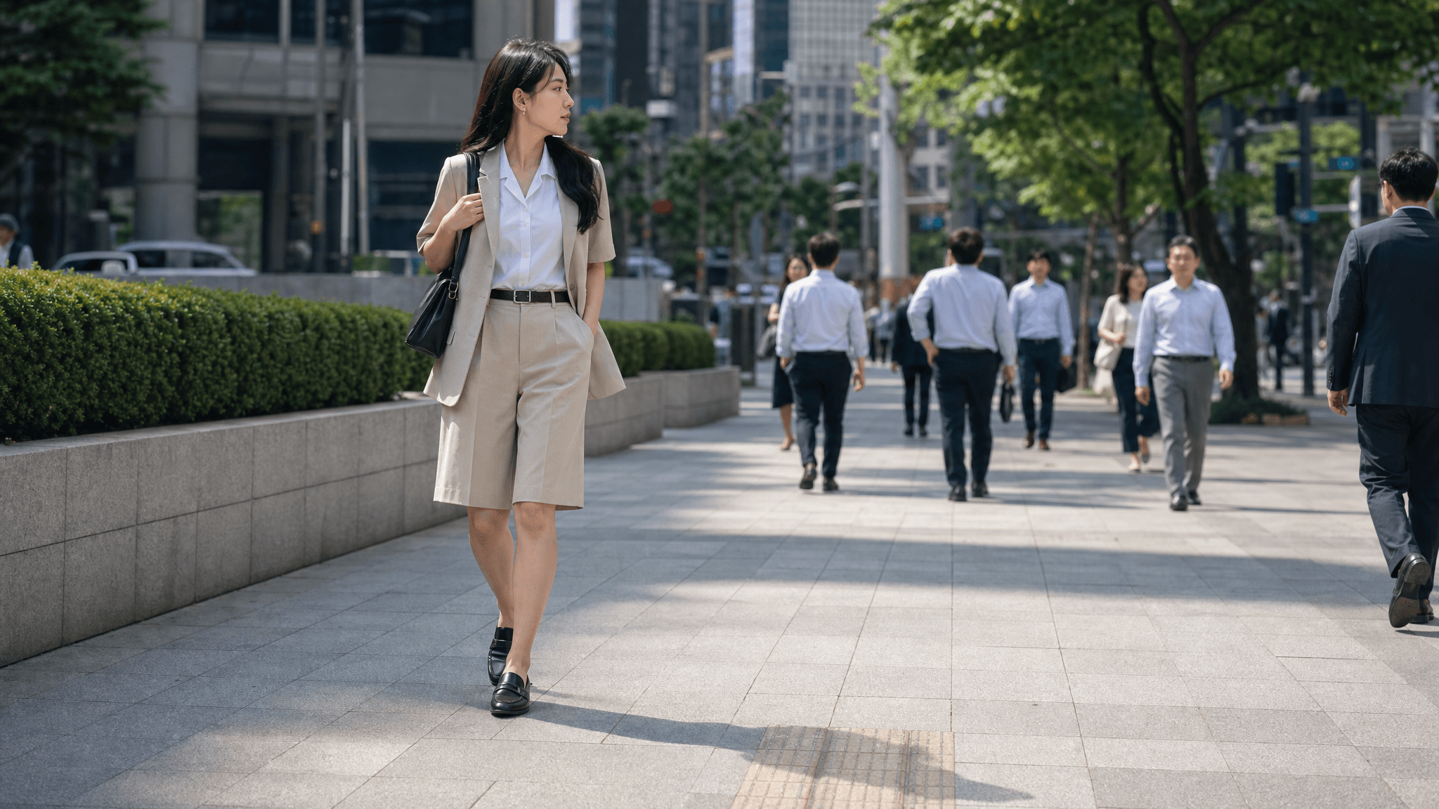 여름 출근룩에 들어온 테일러드 버뮤다 팬츠 — 모노라 편집부 codex hero