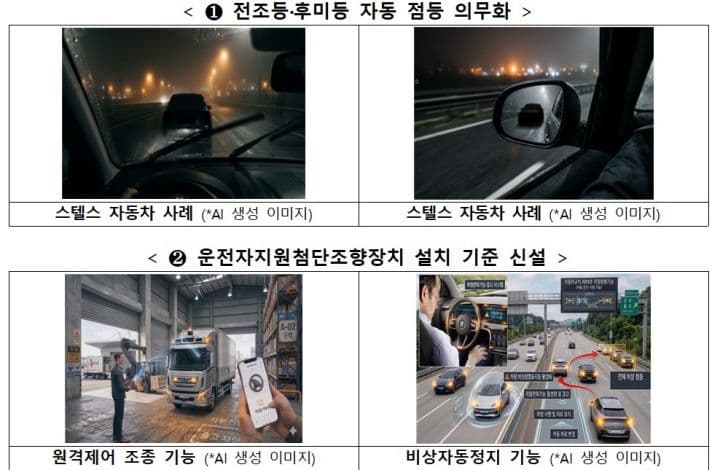 자동점등 의무화 예시.(국토교통부 제공)